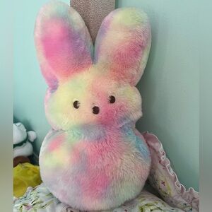 Peeps plushie bunny/ Rainbow pastel tie dye/ super soft/ Easter Bunny basket